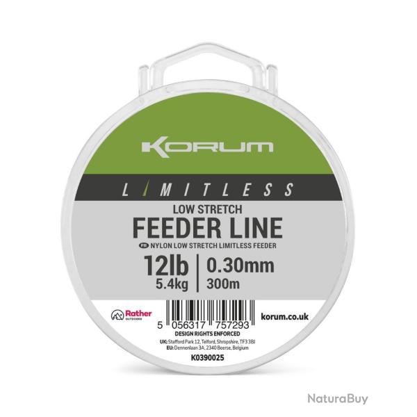 KORUM FIL DE PCHE LIMITLESS LOW STRETCH FEEDER LINE 300M KORUM 0,30mm 300m