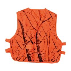 GILET FLUO CAMO 100% POLYESTER id&eacute;al pour la chasse du grand gibier
