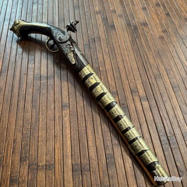 TR�S BEAU PISTOLET A SILEX A L' ORIENTAL OTTOMAN