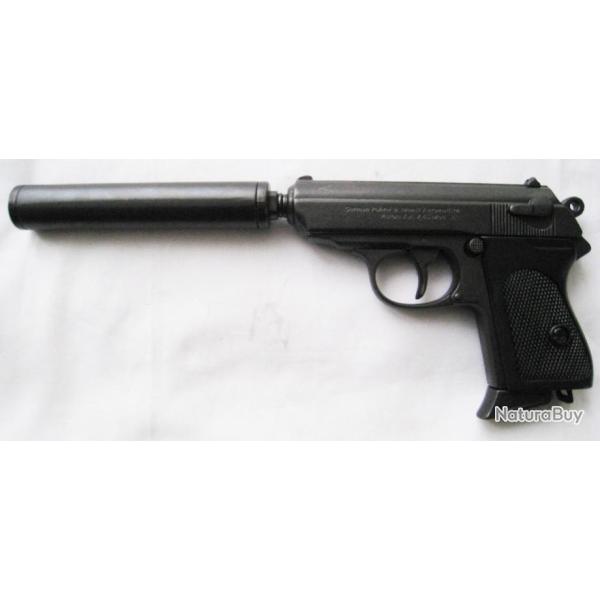 PISTOLET PPK AVEC SILENCIEUX - DECO DENIX Ref.1311