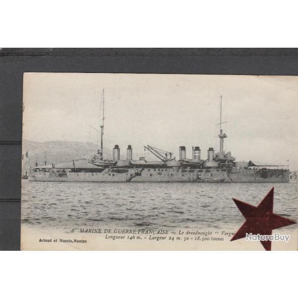 CPA - MARINE DE GUERRE FRANCAISE. "Vergniaud", Dreadnought (1er escadre) long:146m, larg:24 N�794