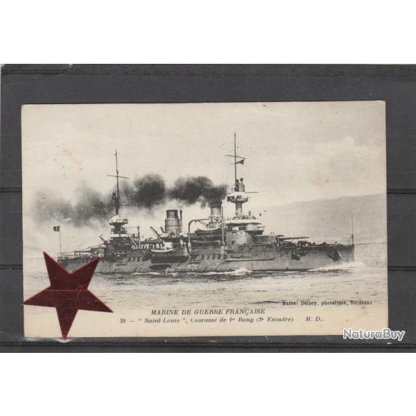CPA -MARINE DE GUERRE FRANCAISE.Saint-Louis", cuirass� de 1er rang-3e escadre N�108