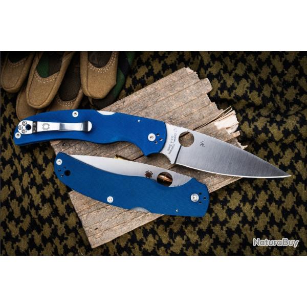Couteau Spyderco Native Chief Lame Acier CPM-SPY27 Manche G10 Lockback Made USA SC244GPCBL