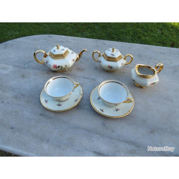VINTAGE - Ancien service � caf�/ th� t�te � t�te porcelaine de Limoges - FRANCE (XX�)