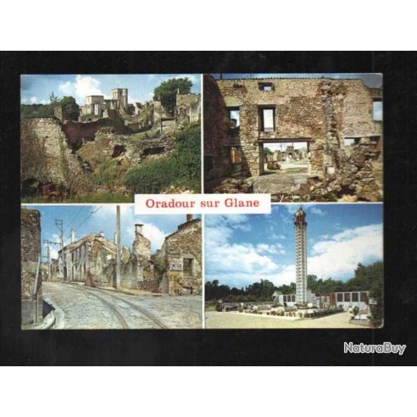 oradour sur glane 4 vues situ�es sur carte grand format