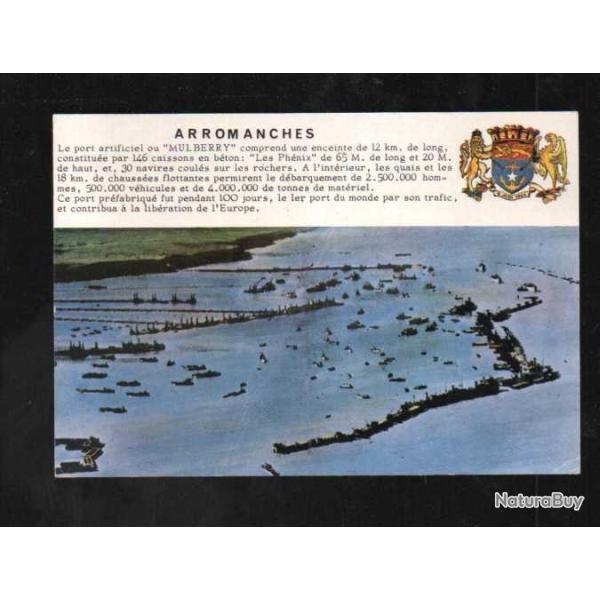 arromanches port artificiel vue arienne  carte grand format