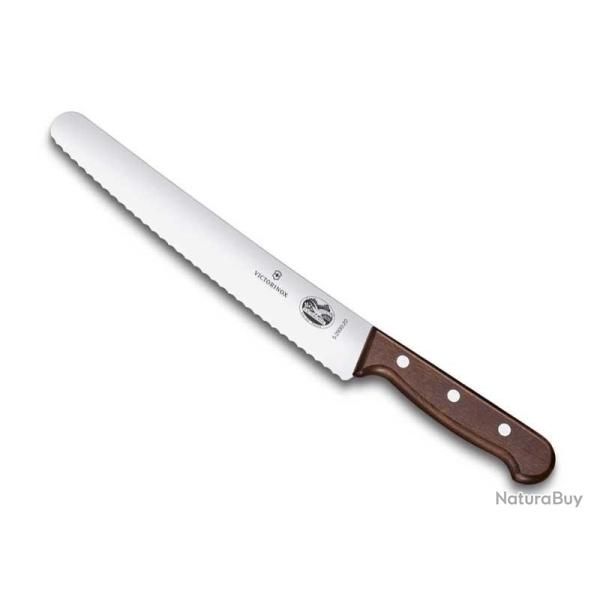 COUTEAU DE PATISSIER VICTORINOX LAME CRANTEE 22CM INOX MANCHE ERABLE
