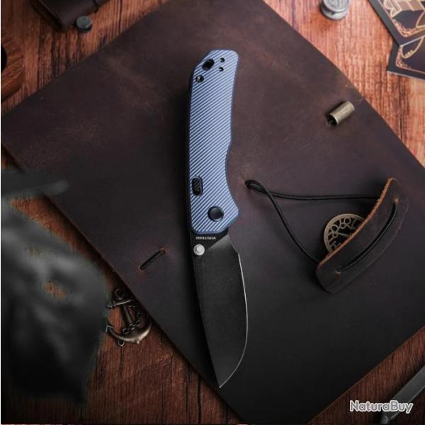 Couteau Vosteed Marten Purple Lame Acier 154CM Manche Aluminium IKBS Clip Top-Liner VOSA1603