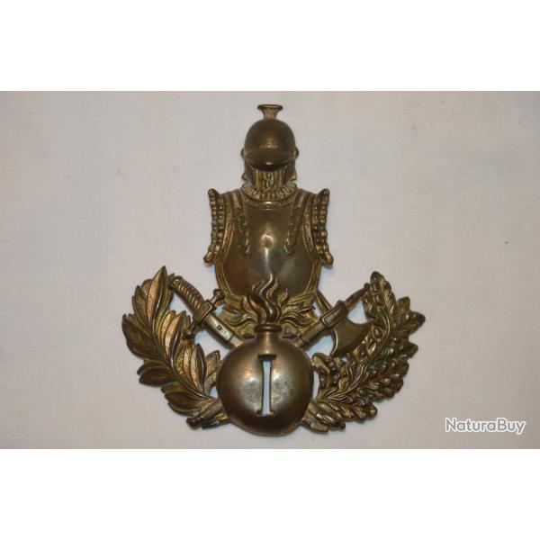 PLAQUE DE SHAKO Mle 1860 GENIE-SECOND EMPIRE-CRIMEE-ITALIE-MEXIQUE-GUERRE 1870