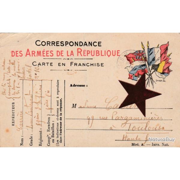 CPA - MILITARIA - correspondance des arm�es de la r�publique N�969