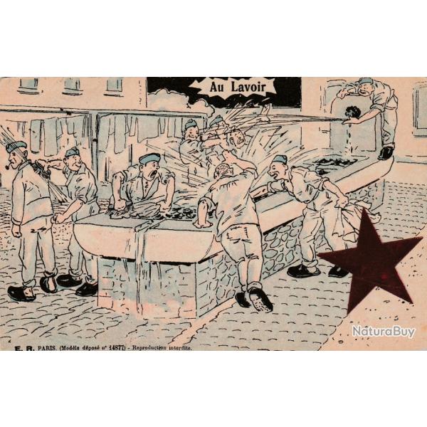 CPA -Fantaisie Militaire - Sc�ne militaire - au lavoir N�052