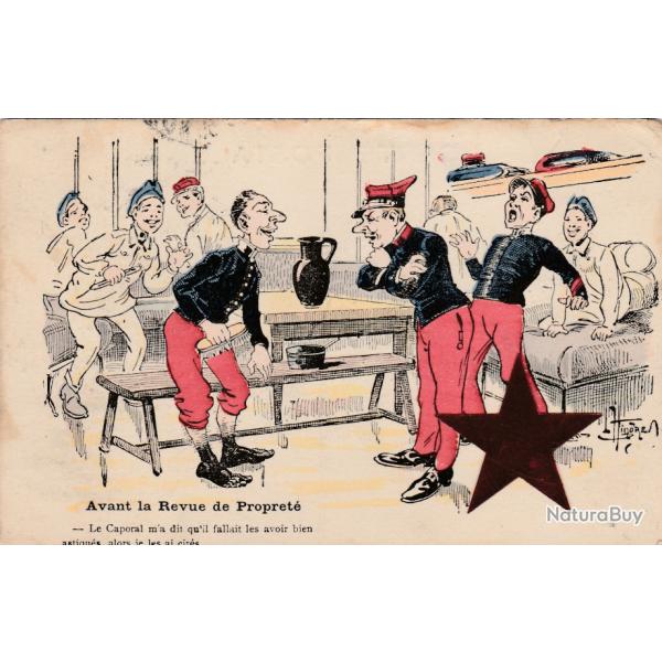 CPA -MILITAIRE HUMOUR AVANT LA REVUE DE PROPRETE N�053