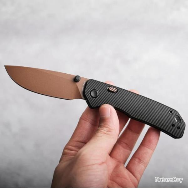 Couteau Vosteed Marten Black Lame Acier 154CM Manche Aluminium IKBS Clip Top-Liner VOSA1605