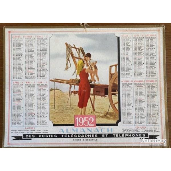 Almanach postes et tlgraphes 1952 PTT