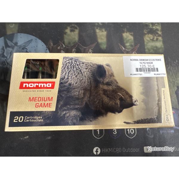 Lot de 2 bo�tes de balles Norma 300wsm Ecostrike 10,7g 165gr