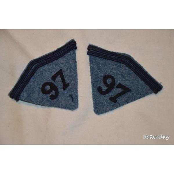 PATTE DE COL Mle 1916-BLEU HORIZON-97� REGIMENT D'INFANTERIE ALPINE-1914/1918