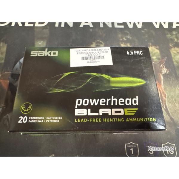 Lot de 2 bo�tes de balles Sako Powerhead Blade 6,5 PRC 7.8g 120gr