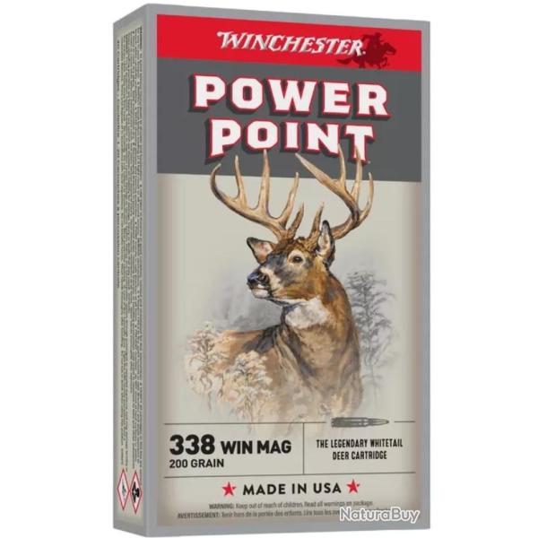 Munitions Winchester 338 win Power Point 200gr