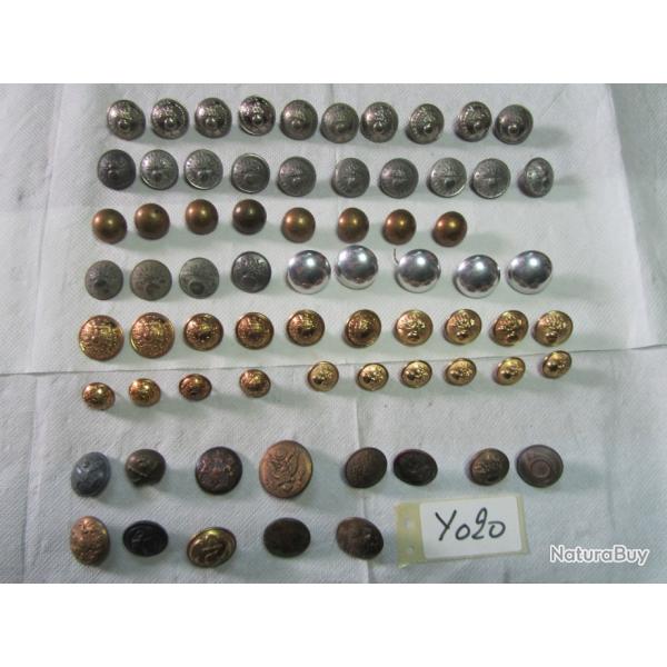 LOT DE SOIXANTE DIX BOUTONS ANCIENS DE VAREUSE ET CAPOTE - Y020