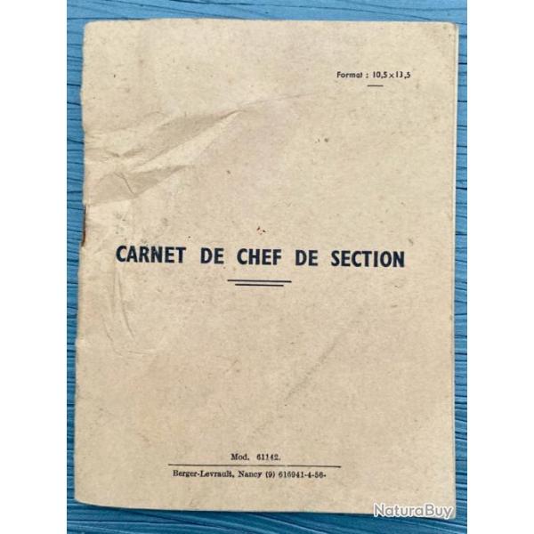 Carnet du chef de section mod�le 61142