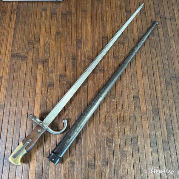 BA�ONNETTE GRAS USINE STEYR 1879 AVEC FOURREAU