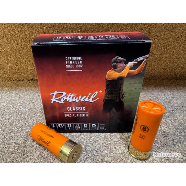 25 cartouches ROTTWEIL SPECIAL F Bourre Grasse 12/67.5, Plombs N�5