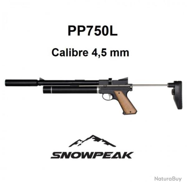 Pistolet PCP Snowpeak - Zasdar PP750L. R�gulateur et suppresseur int�gr�s. Calibre 4,5 mm 14 Joules.