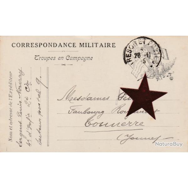 CPA - CORRESPONDANCE MILITAIRE troupes en campagne drapeaux en noir  N�033
