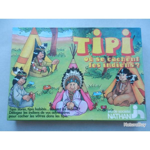 ancienne bote de jeu de socit VIDE Tipi o se cachent les indiens Nathan 1979