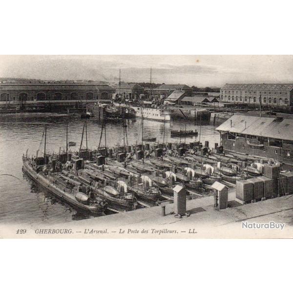 Carte Postale Ancienne - Cherbourg, L'Arsenal, Le Poste des Torpilleurs -N�7695