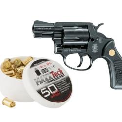 Revolver Smith & Wesson "Chiefs sp&eacute;cial" calibre 9mm RK + 1 Bo&icirc;te de 50 munitions (Balles &agrave; blanc)