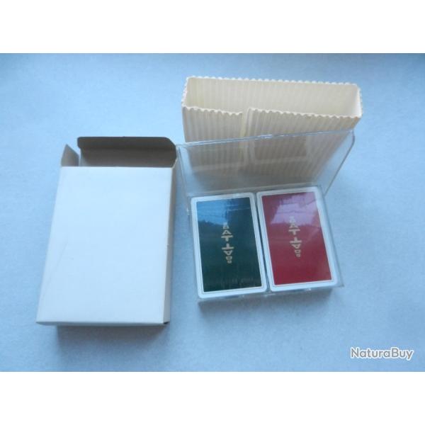 ancienne bo�te de 2 jeux de 52 cartes Doat B.P. Grimaud France