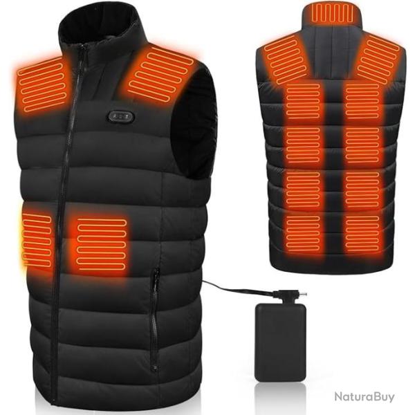 Gilet Chauffant pour Hommes et Femmes, 15 Zones, avec Batterie 20000 mAh, 3 Temp�ratures