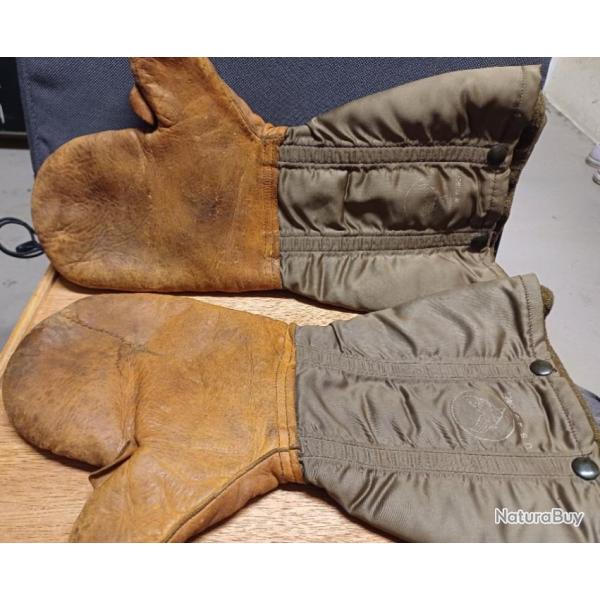 Superbes anciennes moufles militaires zone froide - US AIR FORCE - ann�es 50 TBE