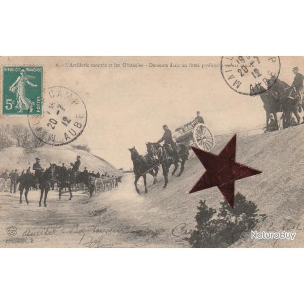 CPA  -L'Artillerie mont�e et les Obstacles - Descente dans un foss� profond N�692