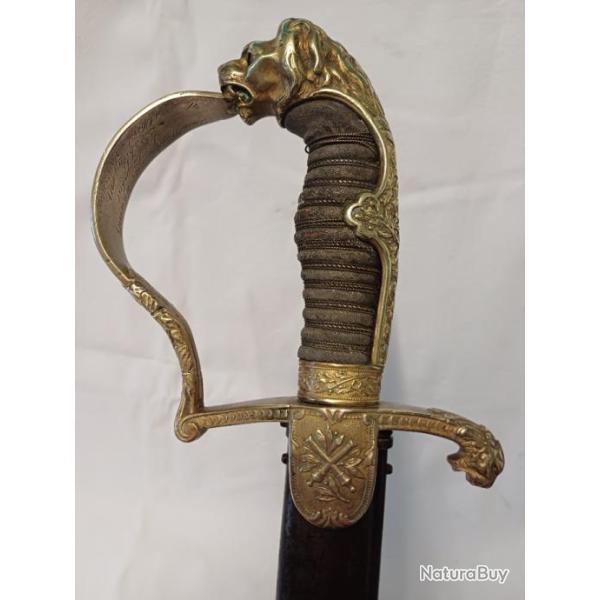 RARE SABRE D'OFFICIER DE CAVALERIE PRUSSIEN fn XIX eme