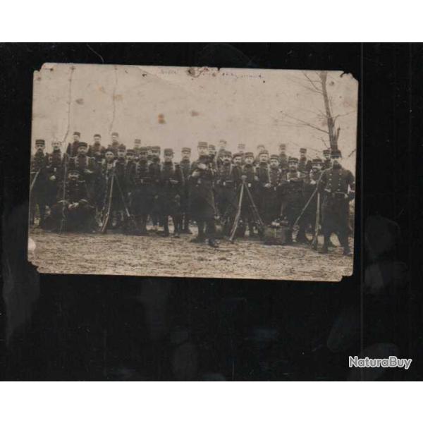 carte photo de groupe avec chien mascotte 157e d'infanterie