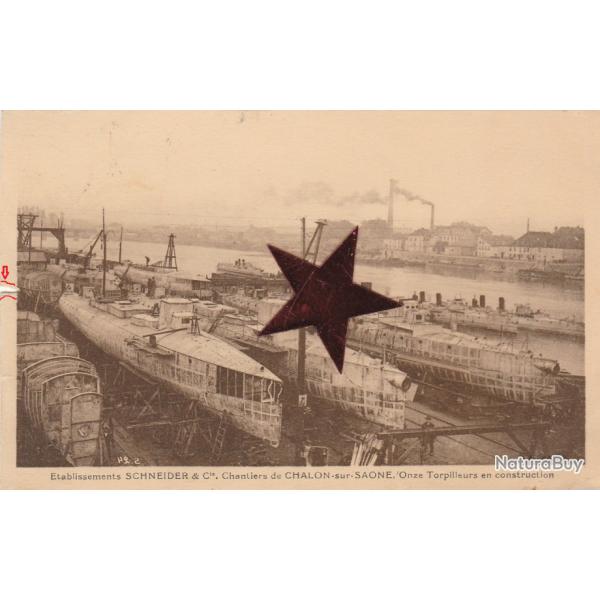 CPA -CHALON-sur-SAONE Ets SCHNEIDER Chantiers Construction Onze Torpilleurs � MARINNES Villa - N�718