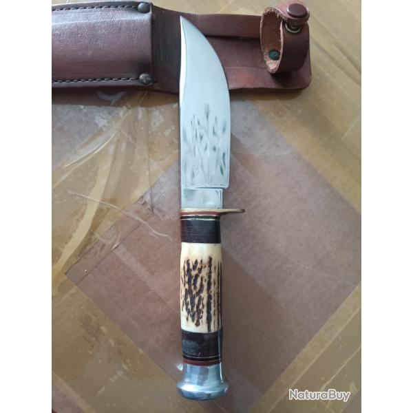 Couteau Skinner Sheffield Bowie pure COX  vintage lame large