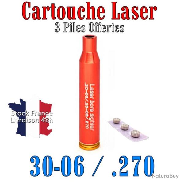 Cartouche laser rouge calibre 30-06 .270 25-06 piles offertes - Envoi rapide depuis la France