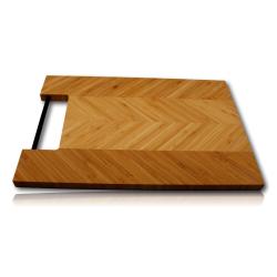 Planche &agrave; d&eacute;couper en Bambou rectangulaire avec poignet m&eacute;tal &agrave; personnaliser
