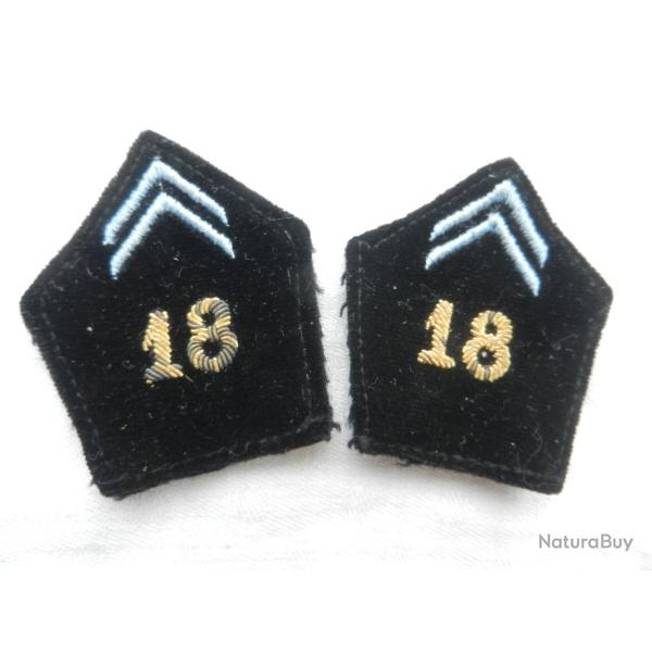 paire de pattes de col 18�me r�giment transmissions