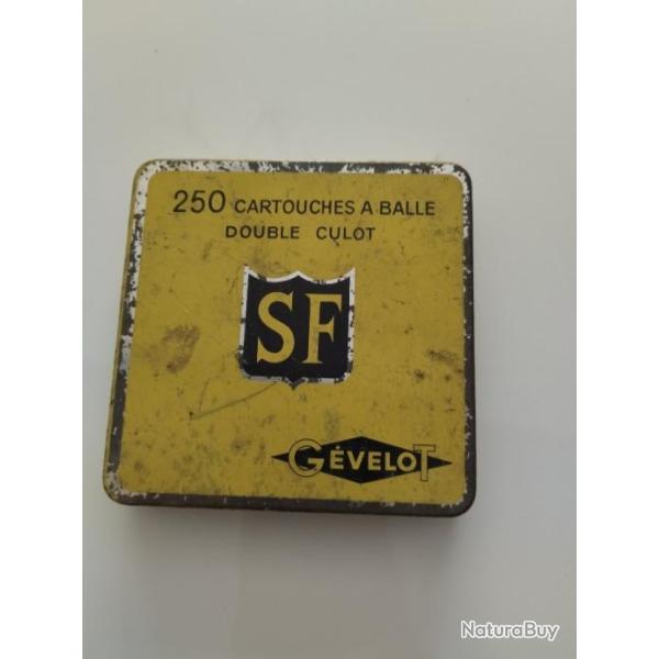 boite vide mtallique de cartouches  balle double culot SF GEVELOT SF