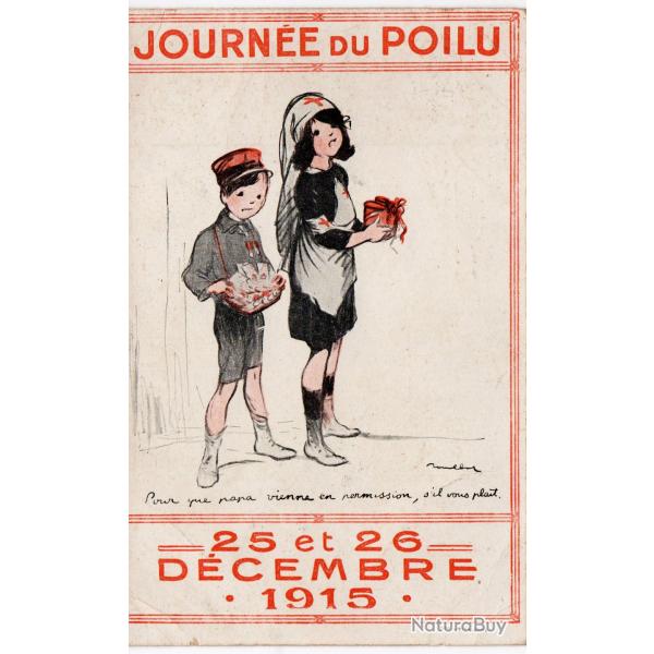 CPA - JOURNEE DU POILU - 25- 26 DECEMBRE 1915 - POULBOT - CROIX ROUGE - N�7520
