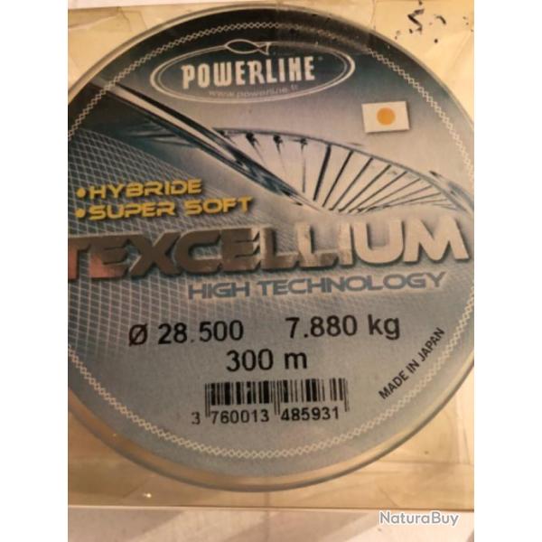 Nylon 300 m diam 28  .5   7.880  kg texcellium  Powerline  p�che MER
