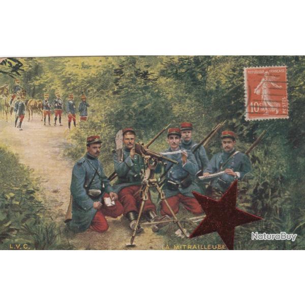 CPA - Militaria - La Mitrailleuse - Anim�e - Coloris�e - N�146