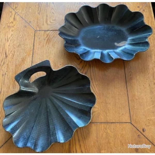 Plateau soucoupe d�coration de table coquillage mer vintage