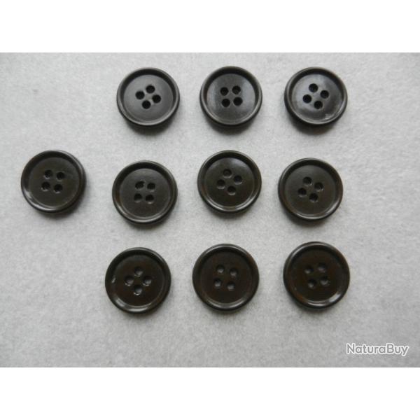 lot de 10 boutons pour veste militaire militaires - diam�tre : 19 mm