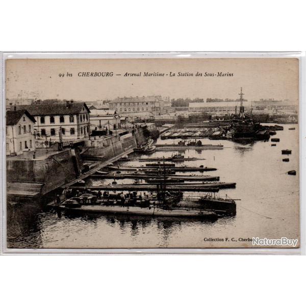 CPA -Cherbourg arsenal maritime la station des sous marins N�1316
