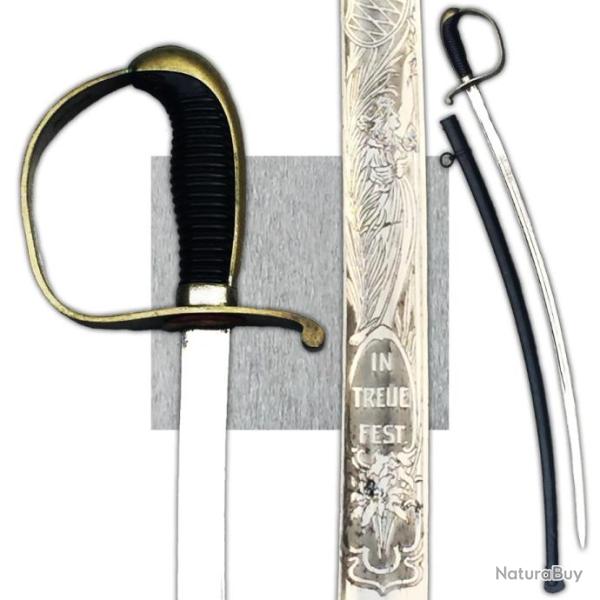 SUPERBE & RARE SABRE D'OFFICIER BAVAROIS, LAME GRAV�E : '' IN TREUE FEST '', WW1, ORIGINAL